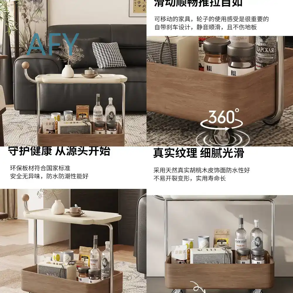 Home Decor On Wheels - طاولة جانبية متحركة بتصميم عتيق على