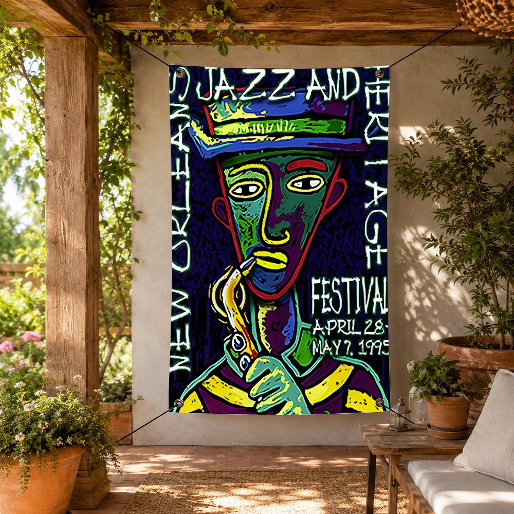 Home Decor New Orleans - أعلام مهرجان نيو أورلينز لموسيقى الجاز،