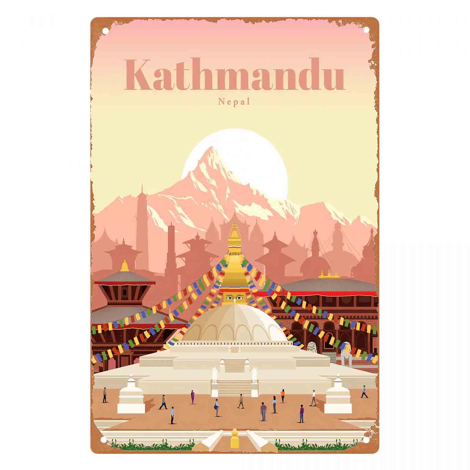 Home Decor Kathmandu - ملصق جداري ثنائي الأبعاد مسطح بتصميم