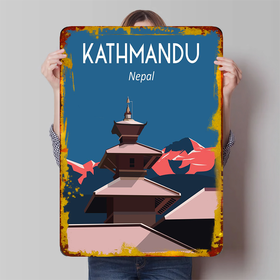 Home Decor Kathmandu - كاتماندو نيبال خمر جدار معدني الفن