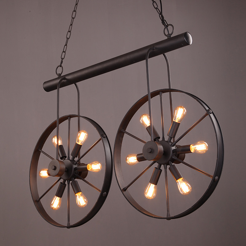 Home Decor On Wheels - الرجعية خمر عجلة الثريا مقهى مطعم