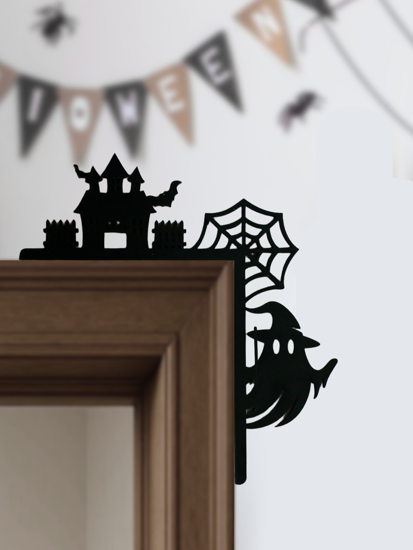 ديكور زاوية باب الهالوين الخشب - مراجعة Home Decor Gothic وسعره