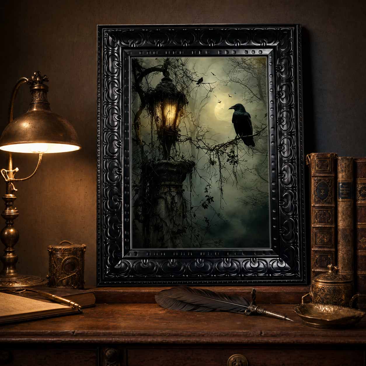 فن جداري للهالوين، لوحة قماشية - مراجعة Home Decor Gothic وسعره