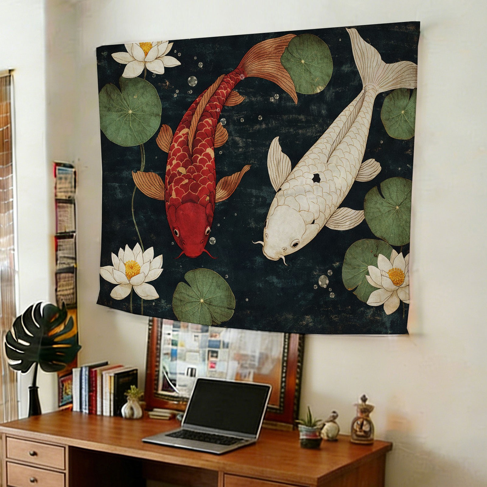لوحة جدارية فاخرة بتصميم سمكة  - مراجعة Home Decor Japandi Style وسعره
