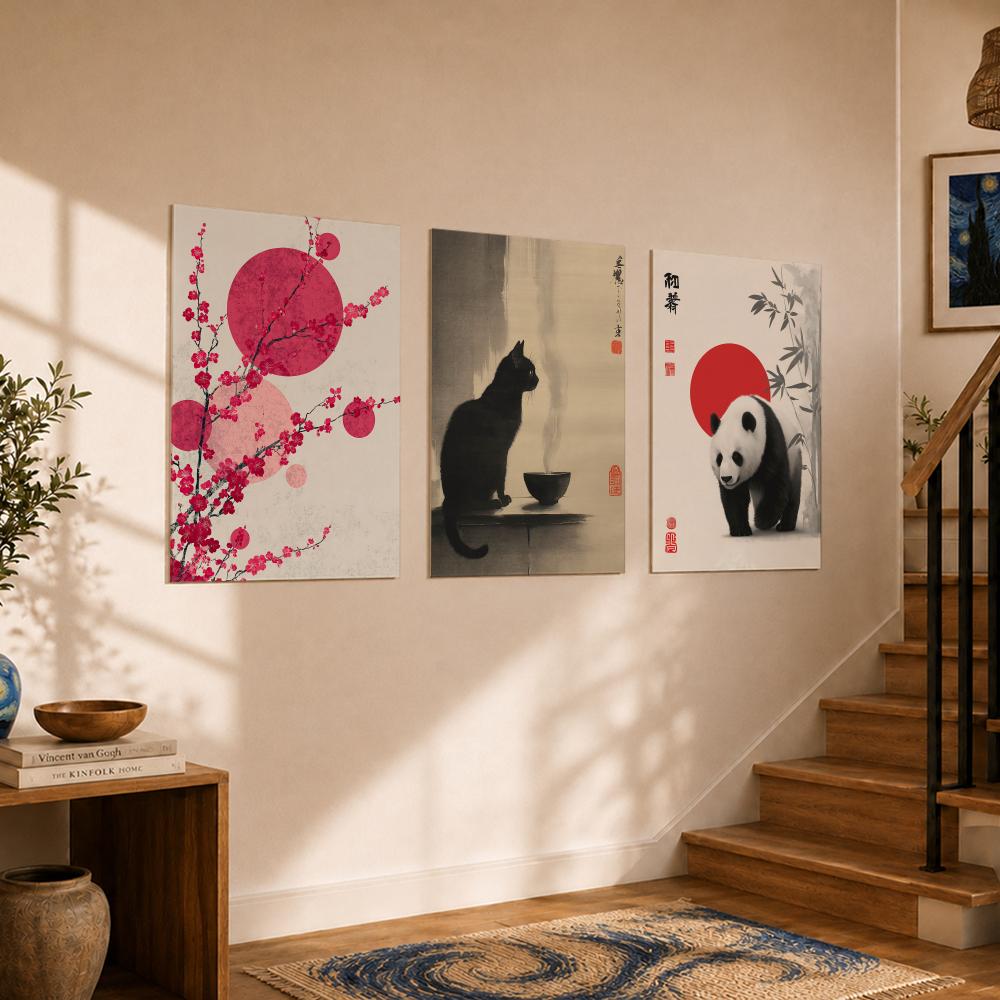 ملصقات جدارية بأسلوب فني يابان - مراجعة Home Decor Japandi Style وسعره