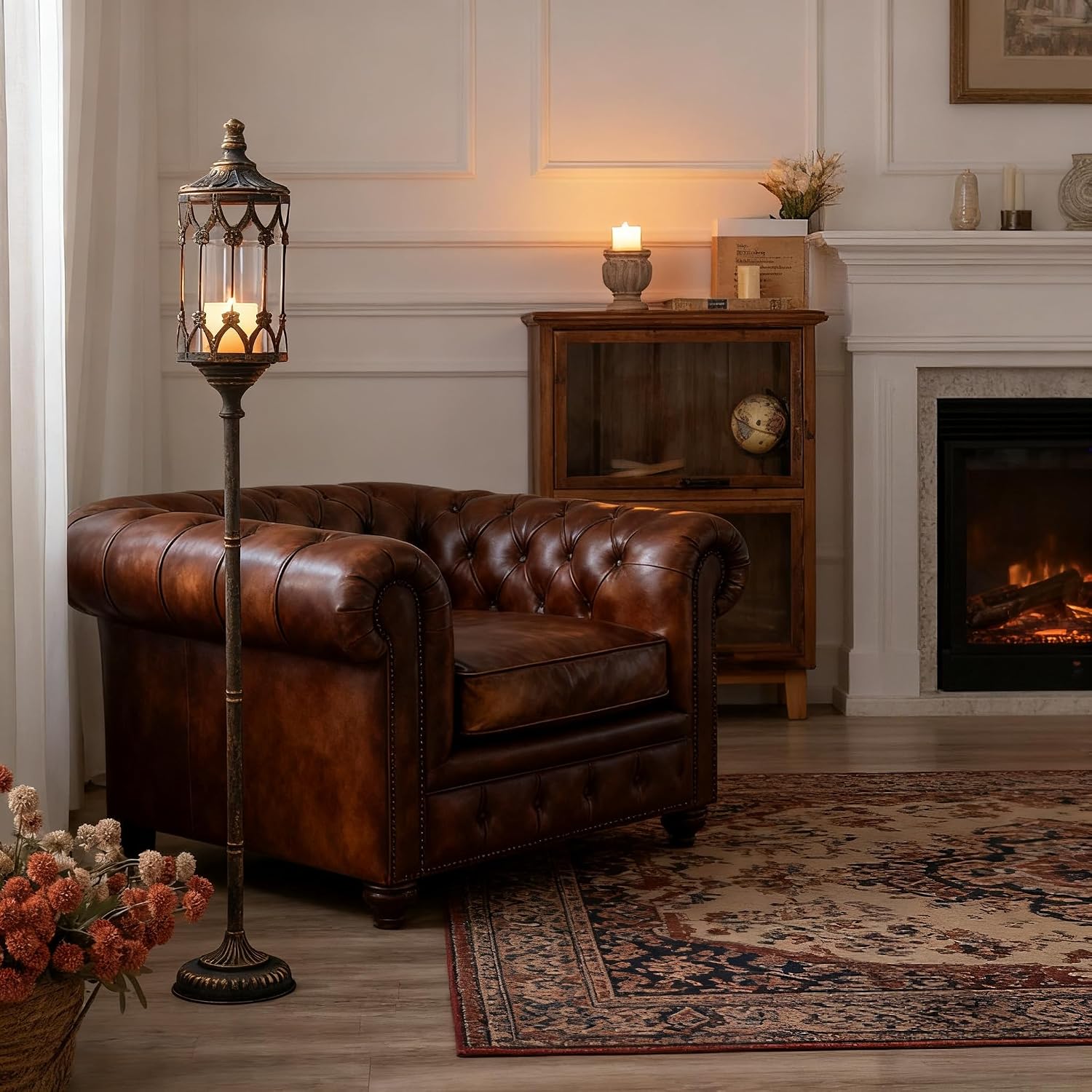 حامل شموع أرضي معدني عتيق ذهبي - مراجعة Home Decor Gothic وسعره
